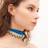 Accessori Almarow | Choker In Velluto Blu E Cristalli