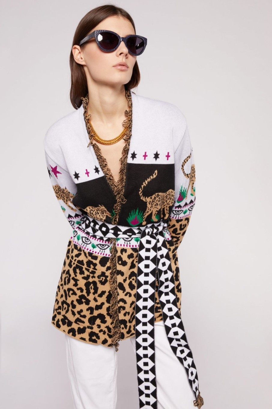 Abbigliamento Hayley Menzies | Cardigan Animalier Bianco