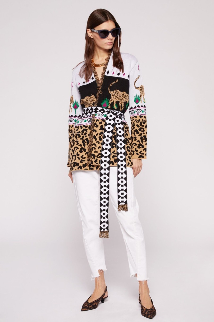 Abbigliamento Hayley Menzies | Cardigan Animalier Bianco