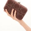 Accessori Anna Cecere | Clutch Caramello Con Borchie