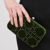 Accessori Anna Cecere | Clutch Verde Con Borchie