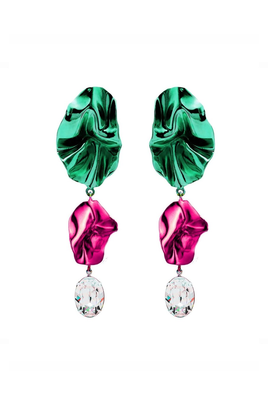 Accessori Sterling King | Orecchini Cindy Verdi E Fucsia