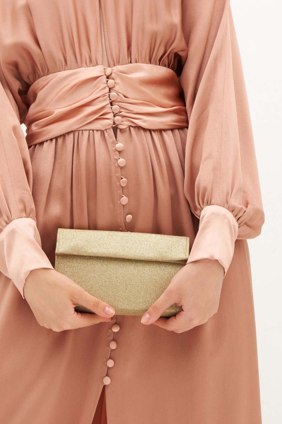 Accessori Anna Cecere | Clutch Glitter Oro