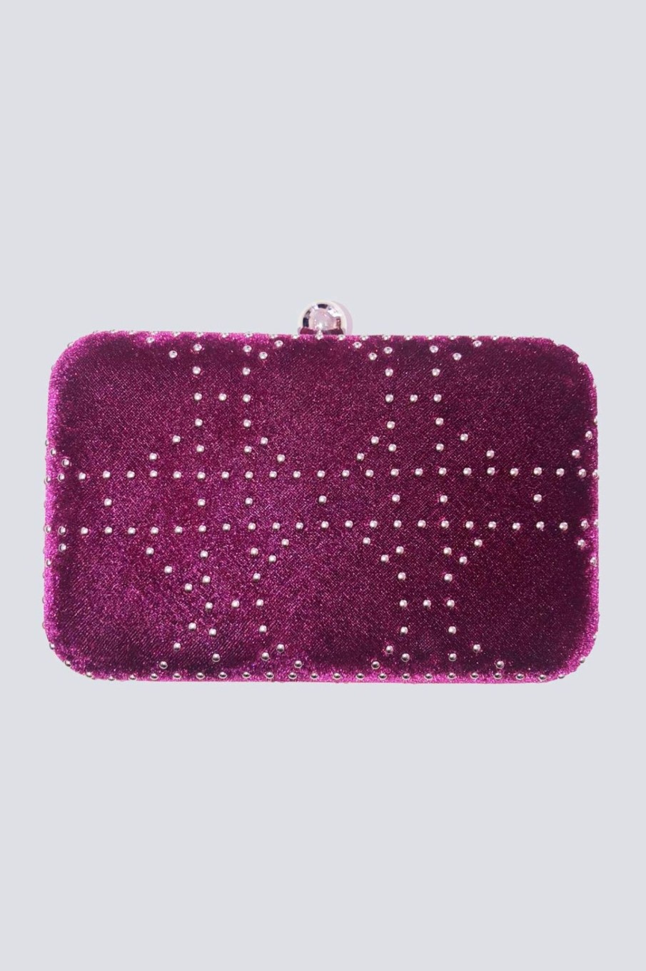 Accessori Anna Cecere | Clutch Bordeaux Con Borchie