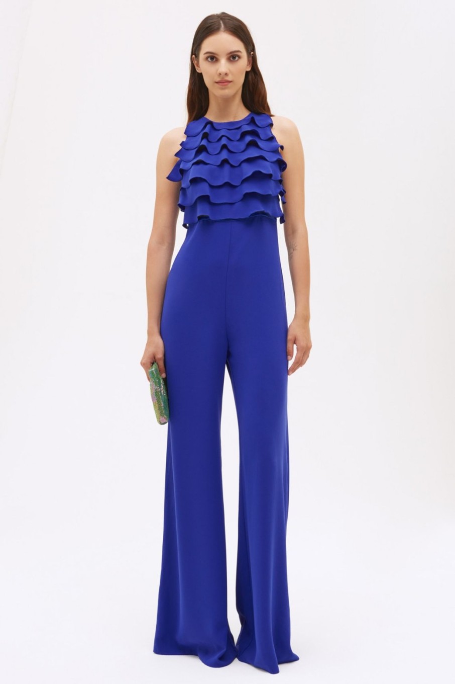 Abbigliamento Kathy Heyndels | Jumpsuit Blu Con Rouches