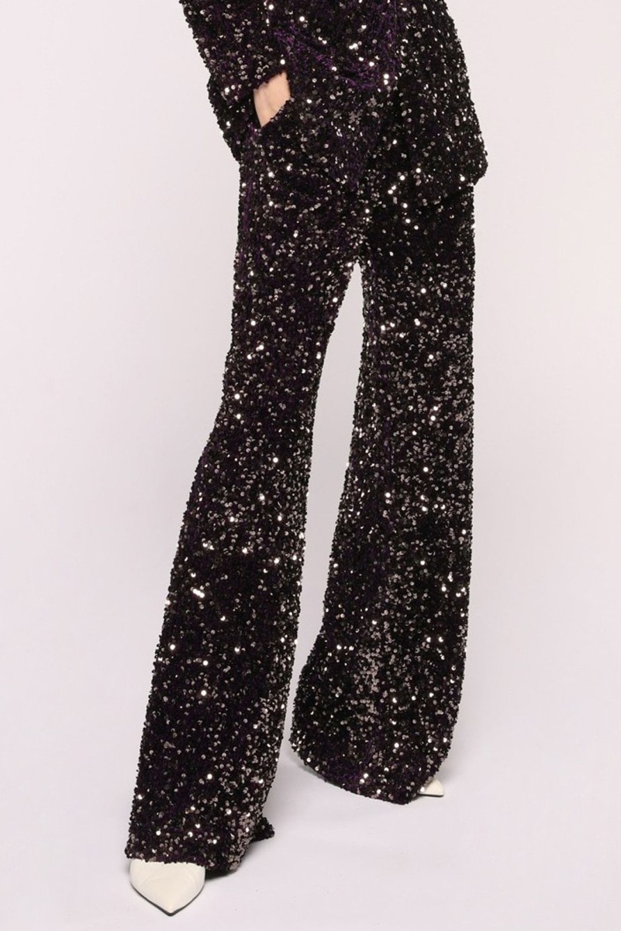 Abbigliamento Badgley Mischka | Pantaloni In Velluto Glitter