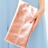 Accessori Anna Cecere | Clutch Metallica Oro Rosa