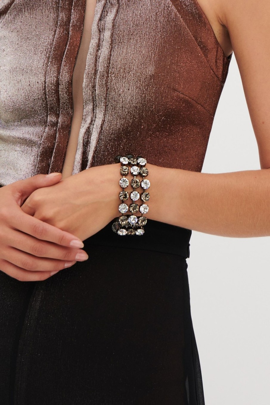 Accessori Sharra Pagano | Bracciale In Metallo E Strass