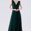 Abbigliamento Daphne | Abito In Pizzo Verde Con Drappeggio