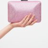 Accessori Anna Cecere | Clutch Piatta Rosa Con Strass