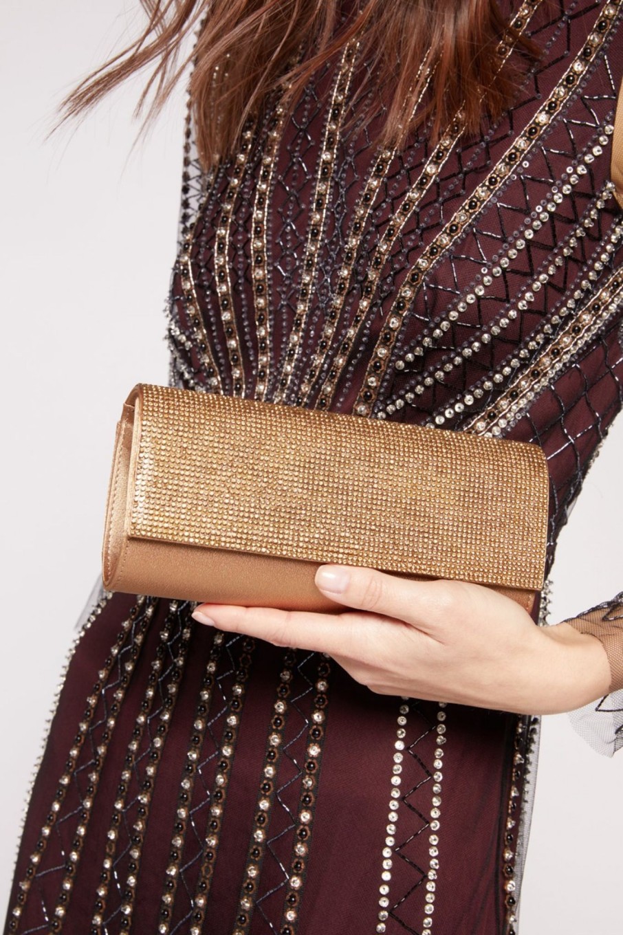 Accessori Anna Cecere | Pochette Bronzo Con Swarovski