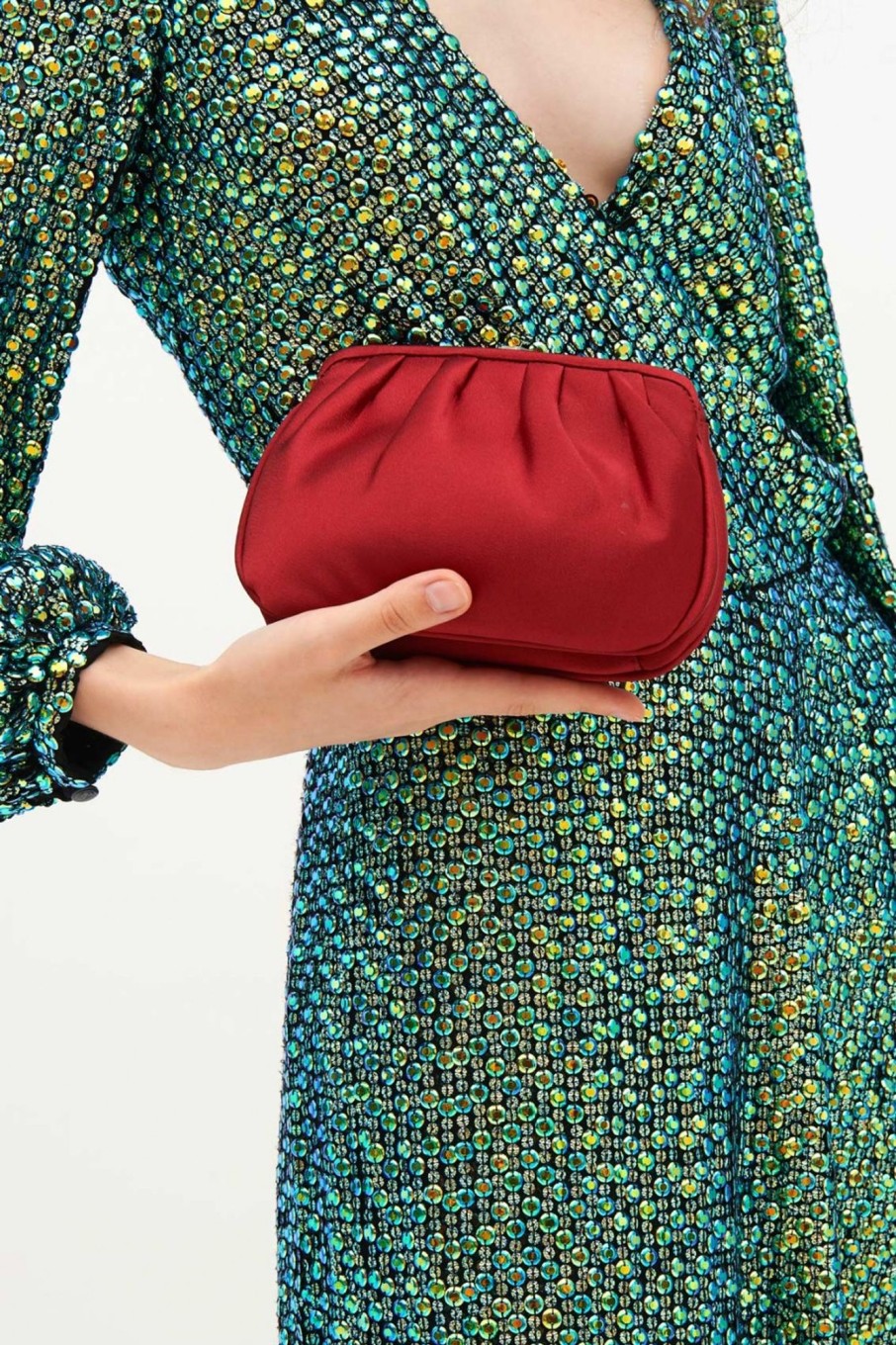 Accessori Anna Cecere | Pochette In Raso Bordeaux