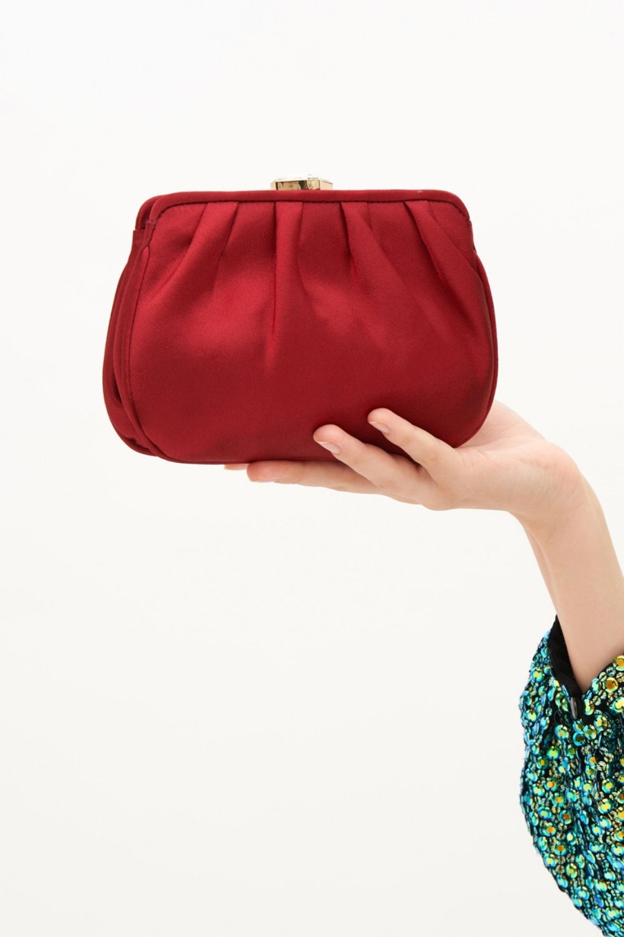 Accessori Anna Cecere | Pochette In Raso Bordeaux