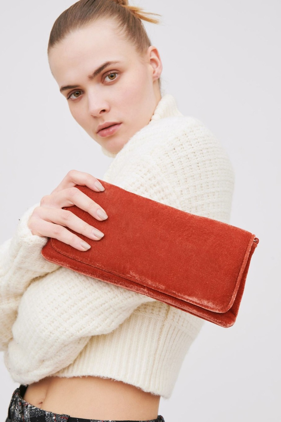 Accessori Anna Cecere | Pochette Velluto Arancione