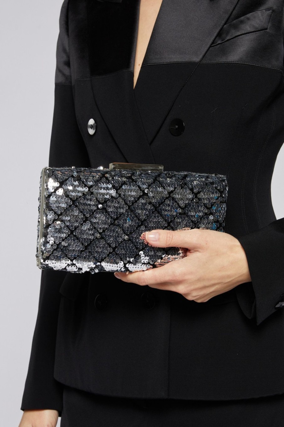 Accessori E.M. | Clutch Argento E Nera